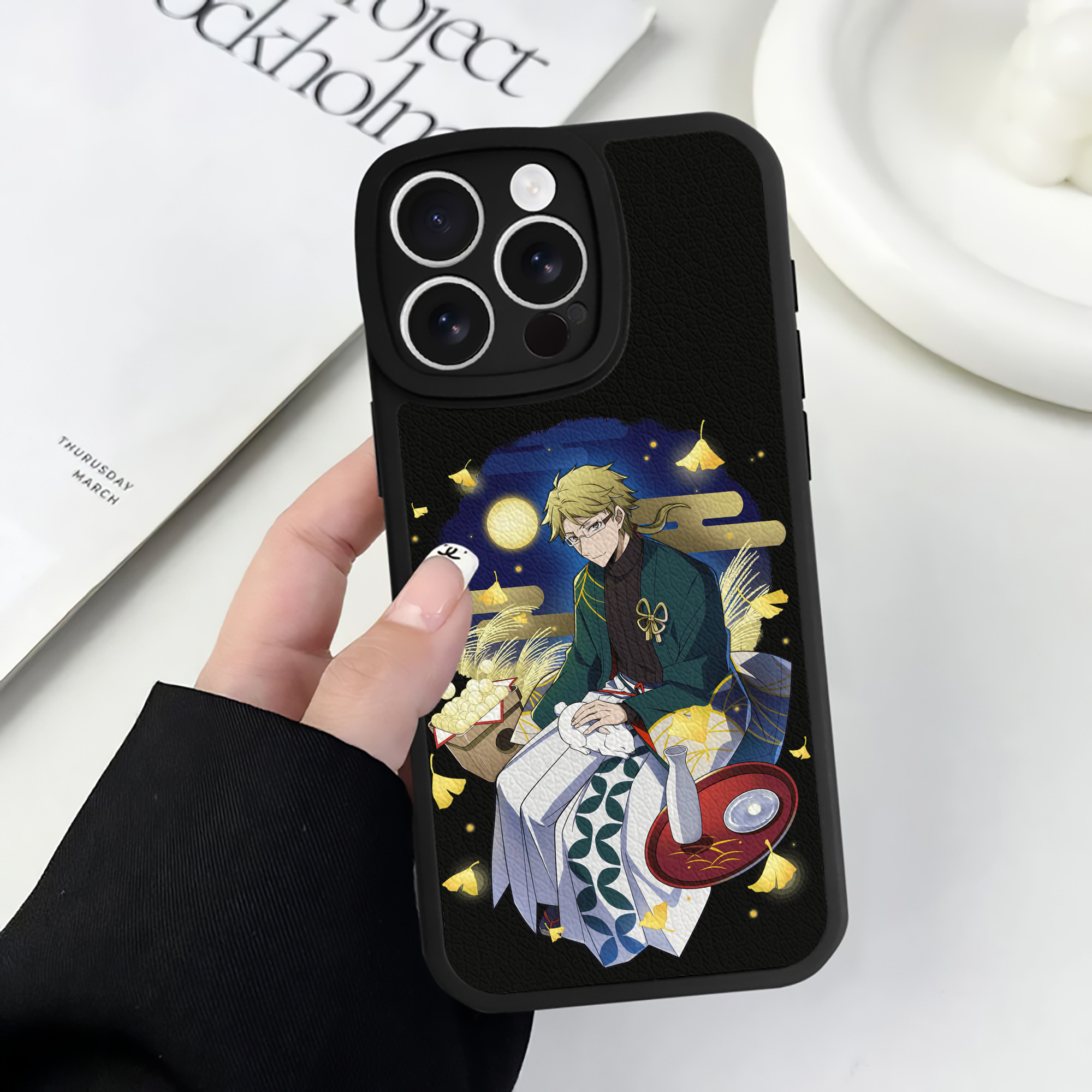 （画像用） 文豪ストレイドッグス Bungo Stray Dogs 【iPhone 16シリーズ対応】シリコンスマホケース（レザー調） 材質：シリコン